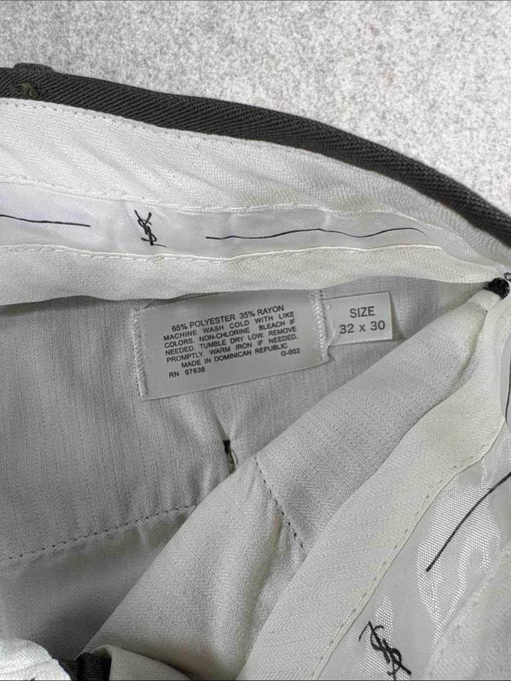 VTG Yves Saint Laurent Pour Homme Pleated Cuffed Trousers 32x30 EUC - Picture 3 of 4